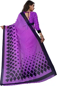 Beautiful Purple Georgette Printed Saree With Blouse Piece For Women-thumb2