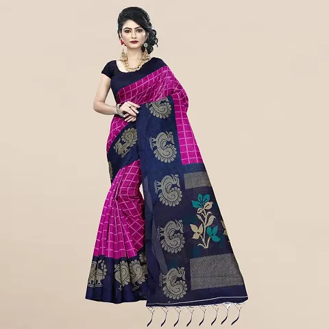 Stylish Polycotton Saree without Blouse piece For Women