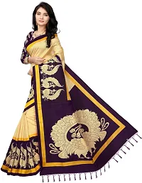 Elegant Cotton Blend Printed Saree with Blouse piece For Women-thumb2