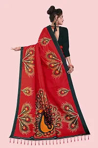 Elegant Art Silk Printed Saree with Blouse piece For Women-thumb1