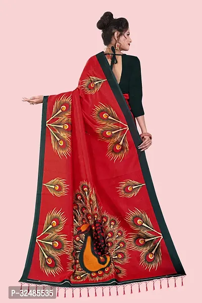 Elegant Art Silk Printed Saree with Blouse piece For Women-thumb2