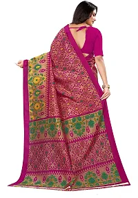 Beautiful Art Silk Pink Printed  Saree without Blouse piece For Women-thumb3