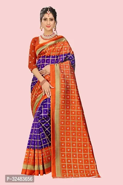 Stylish Purple Art Silk Woven Design Saree with Blouse piece For Women-thumb0