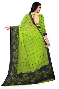 Elegant Multicoloured Georgette Saree with Blouse piece For Women-thumb1