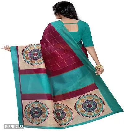 Beautiful Multicoloured Silk Blend Printed Saree With Blouse Piece For Women Pack Of 2-thumb4