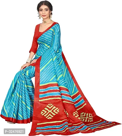 Beautiful Multicoloured Art Silk Striped Saree With Blouse Piece For Women-thumb5