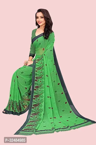 Elegant Georgette Printed Saree with Blouse piece For Women-thumb5