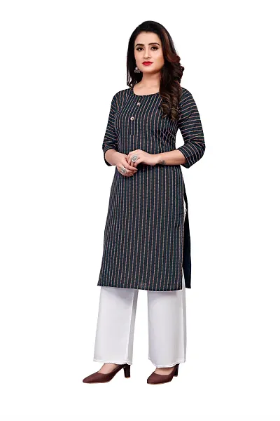 Stylish Crepe Printed Straight Kurtis