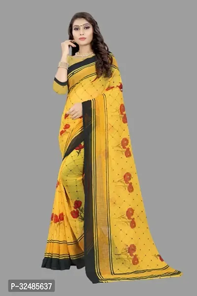 Elegant Georgette Printed Saree with Blouse piece For Women-thumb0