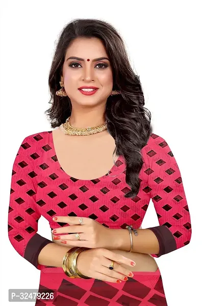 Beautiful Pink Georgette Printed Saree With Blouse Piece For Women-thumb4