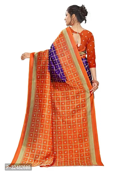 Stylish Multicoloured Art Silk Printed Saree with Blouse piece For Women-thumb3