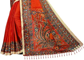 Beautiful Orange Art Silk Printed Saree With Blouse Piece For Women-thumb3