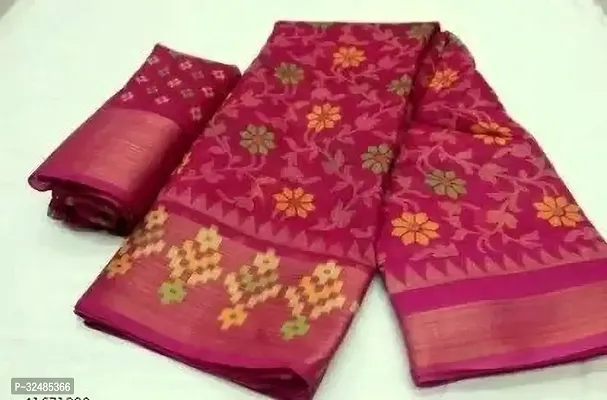 Elegant Cotton Silk Printed Saree with Blouse piece For Women