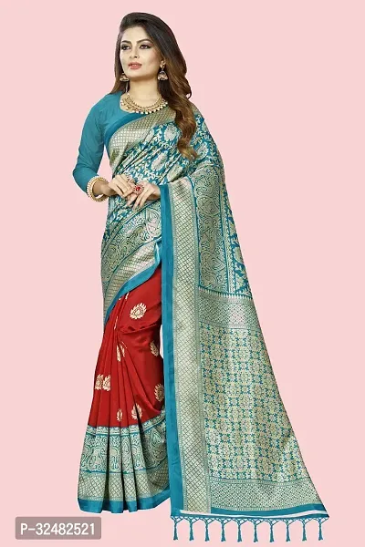 Stylish Multicoloured Art Silk Self Design Saree with Blouse piece For Women