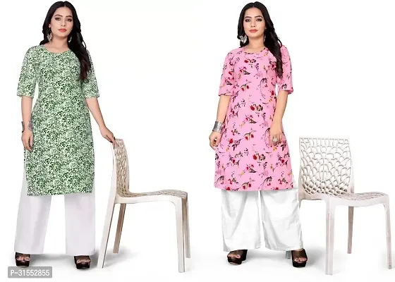 Stylish Crepe Stitched Kurta For Women Pack Of 2