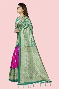 Stylish Multicoloured Art Silk Self Design Saree with Blouse piece For Women-thumb3