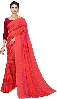 Beautiful Multicoloured Georgette Printed Saree With Blouse Piece For Women Pack Of 2-thumb1