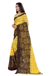 Elegant Georgette Printed Saree with Blouse piece For Women-thumb1