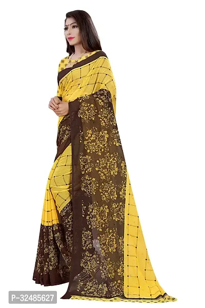 Elegant Georgette Printed Saree with Blouse piece For Women-thumb2