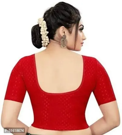 Reliable Red Lycra Blend Stitched Blouses For Women-thumb3