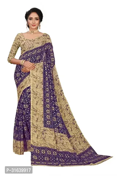 Elegant Blue Georgette Saree without Blouse piece For Women-thumb0