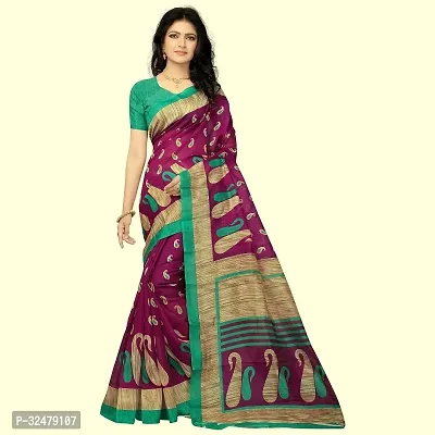 Beautiful Multicoloured Cotton Silk Printed Saree With Blouse Piece For Women-thumb0