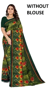 Elegant Multicoloured Georgette Saree with Blouse piece For Women-thumb1