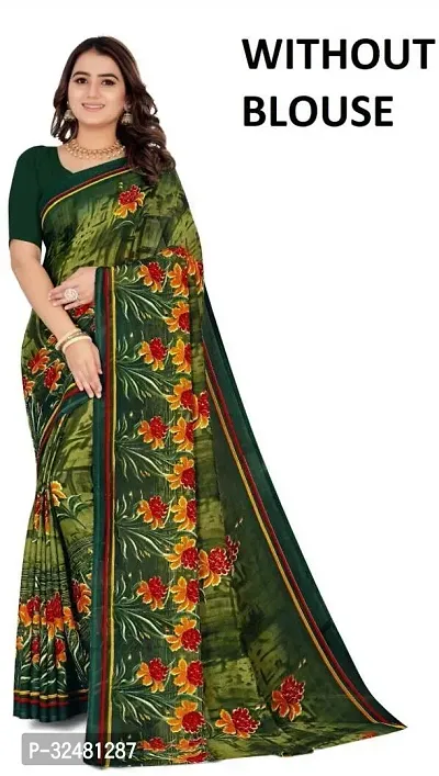 Elegant Multicoloured Georgette Saree with Blouse piece For Women-thumb2