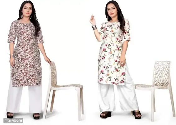 Stylish Crepe Stitched Kurta For Women Pack Of 2