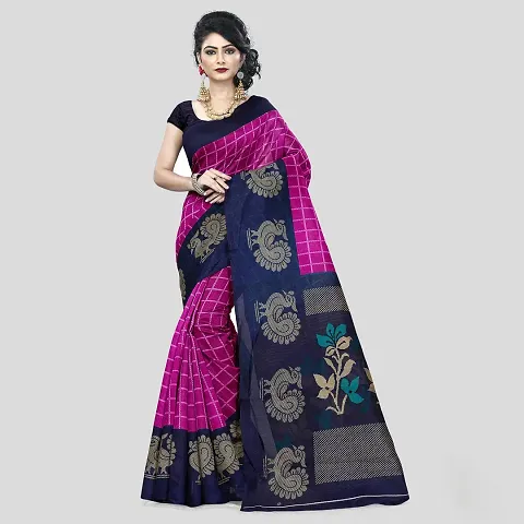 Stylish Polycotton Saree without Blouse piece For Women