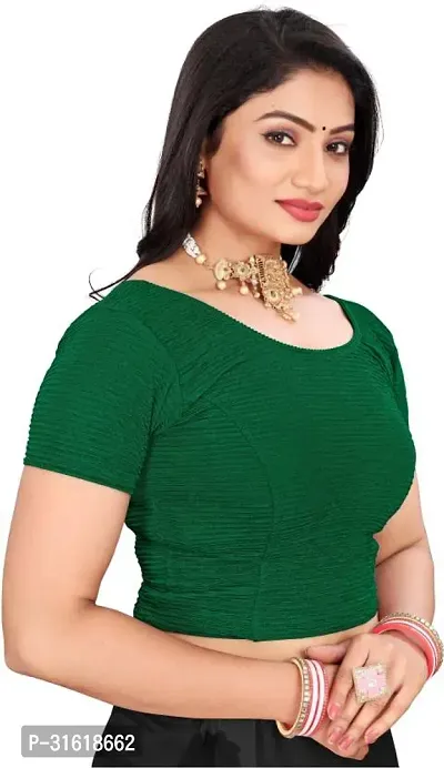 Reliable Green Lycra Blend Stitched Blouses For Women-thumb2