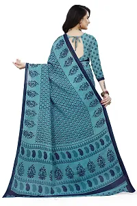 Stylish Blue Georgette Printed Saree with Blouse piece For Women-thumb1