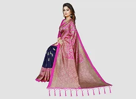 Beautiful Pink Art Silk Woven Design Saree With Blouse Piece For Women-thumb4