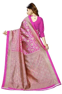 Beautiful Pink Art Silk Woven Design Saree With Blouse Piece For Women-thumb2