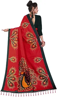 Elegant Art Silk Printed Saree with Blouse piece For Women-thumb1