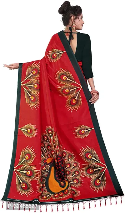 Elegant Art Silk Printed Saree with Blouse piece For Women-thumb2