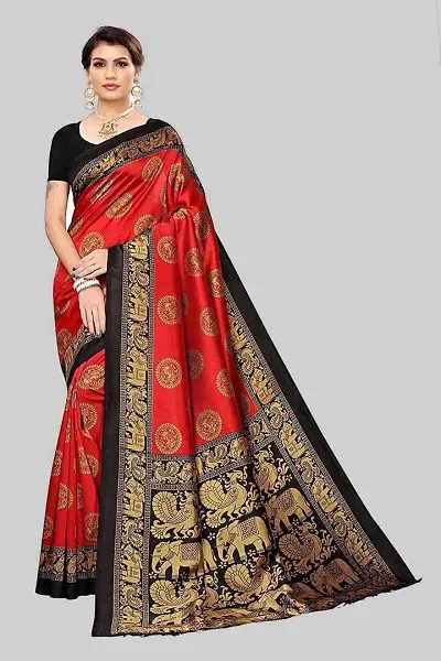 Hot Selling Art Silk Saree with Blouse piece 