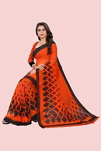 Stylish Orange Georgette Printed Saree with Blouse piece For Women-thumb4