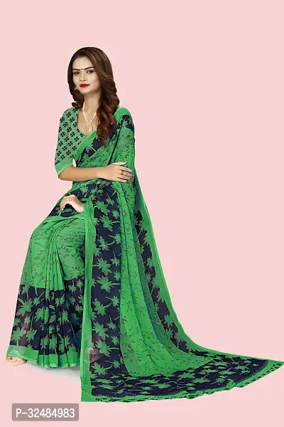 Elegant Georgette Printed Saree with Blouse piece For Women-thumb5