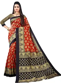 Beautiful Multicoloured Art Silk Printed Saree With Blouse Piece For Women Pack Of 2-thumb1