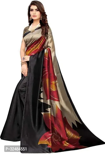 Elegant Art Silk Printed Saree with Blouse piece For Women-thumb5