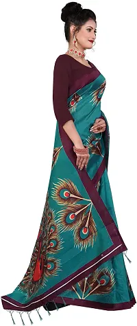 Elegant Art Silk Printed Saree with Blouse piece For Women-thumb2