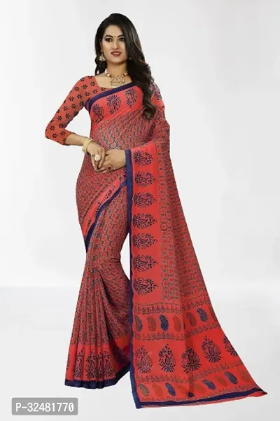 Elegant Red Georgette Saree with Blouse piece For Women