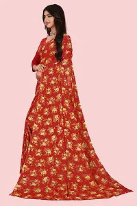 Stylish Red Georgette Printed Saree with Blouse piece For Women-thumb3