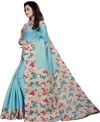 Elegant Cotton Blend Printed Saree with Blouse piece For Women-thumb1