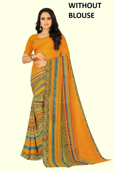 New In Georgette Saree without Blouse piece 