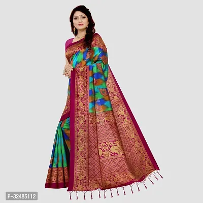 Elegant Art Silk Printed Saree with Blouse piece For Women-thumb4