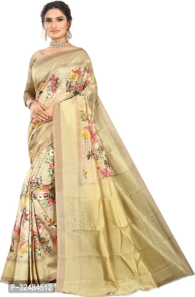 Elegant Art Silk Printed Saree with Blouse piece For Women