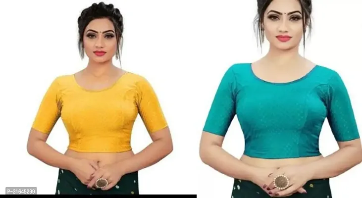 Reliable Multicoloured Lycra Blend Stitched Blouses For Women Pack Of 2-thumb0