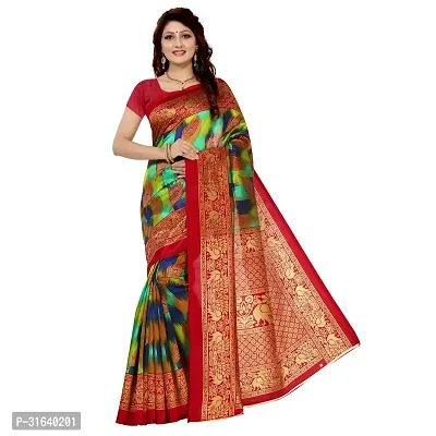 Elegant Red Art Silk Saree without Blouse piece For Women